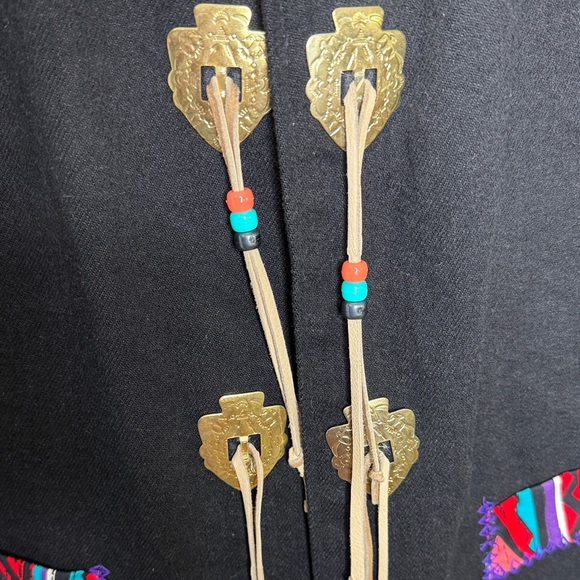Unique Vintage-Inspired Black Vest Southwest/Aztec Inspired - Picture 2 of 12